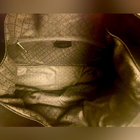 Authentic GUCCI Vintage Bamboo 2Way Shoulder Bag Nylon Leather Black w/ Dustbag - Picture 5 of 6